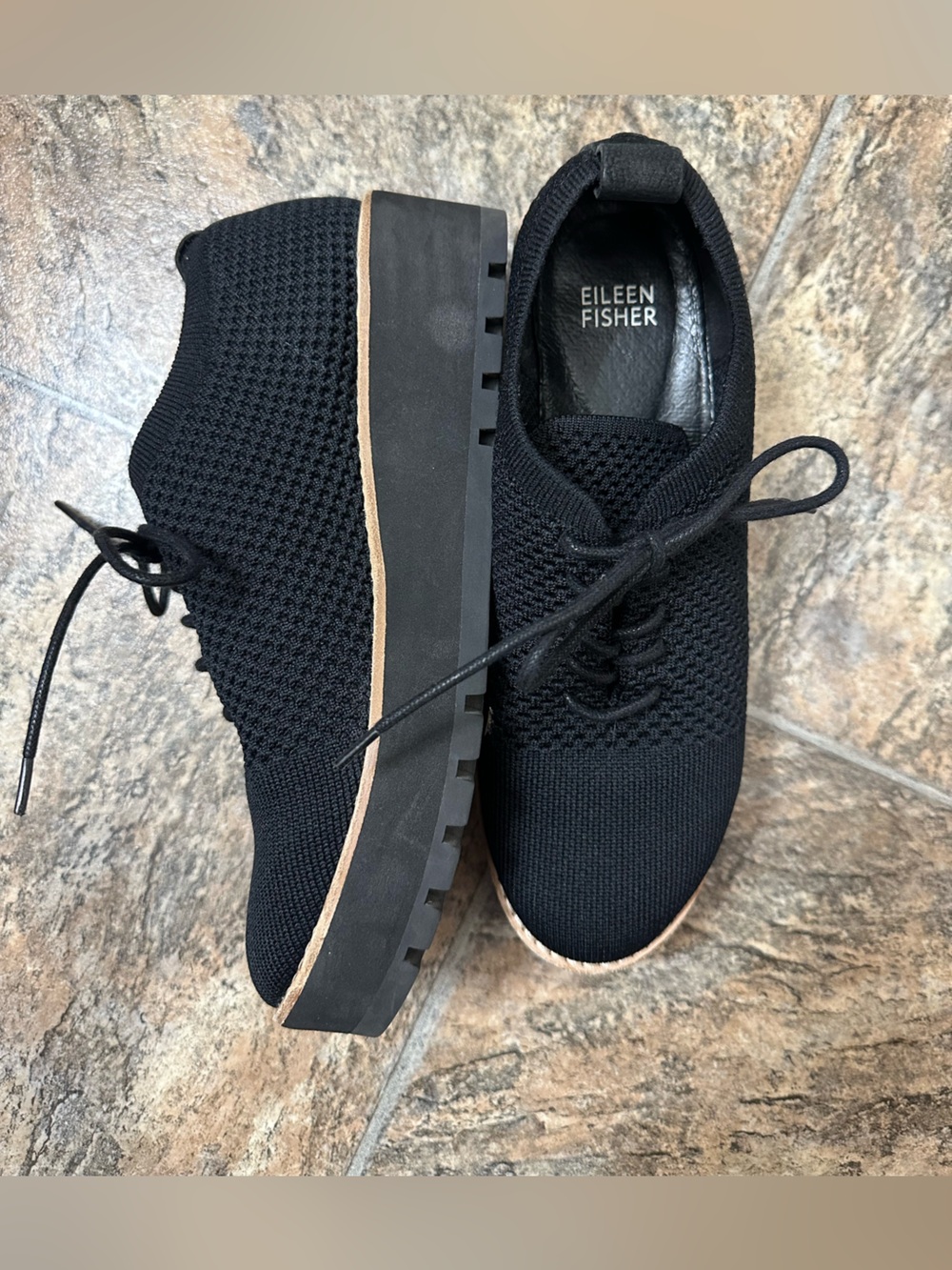 Eileen Fisher Eddy 2 Knit Oxford Shoes- Size 7.5 - Picture 3 of 6